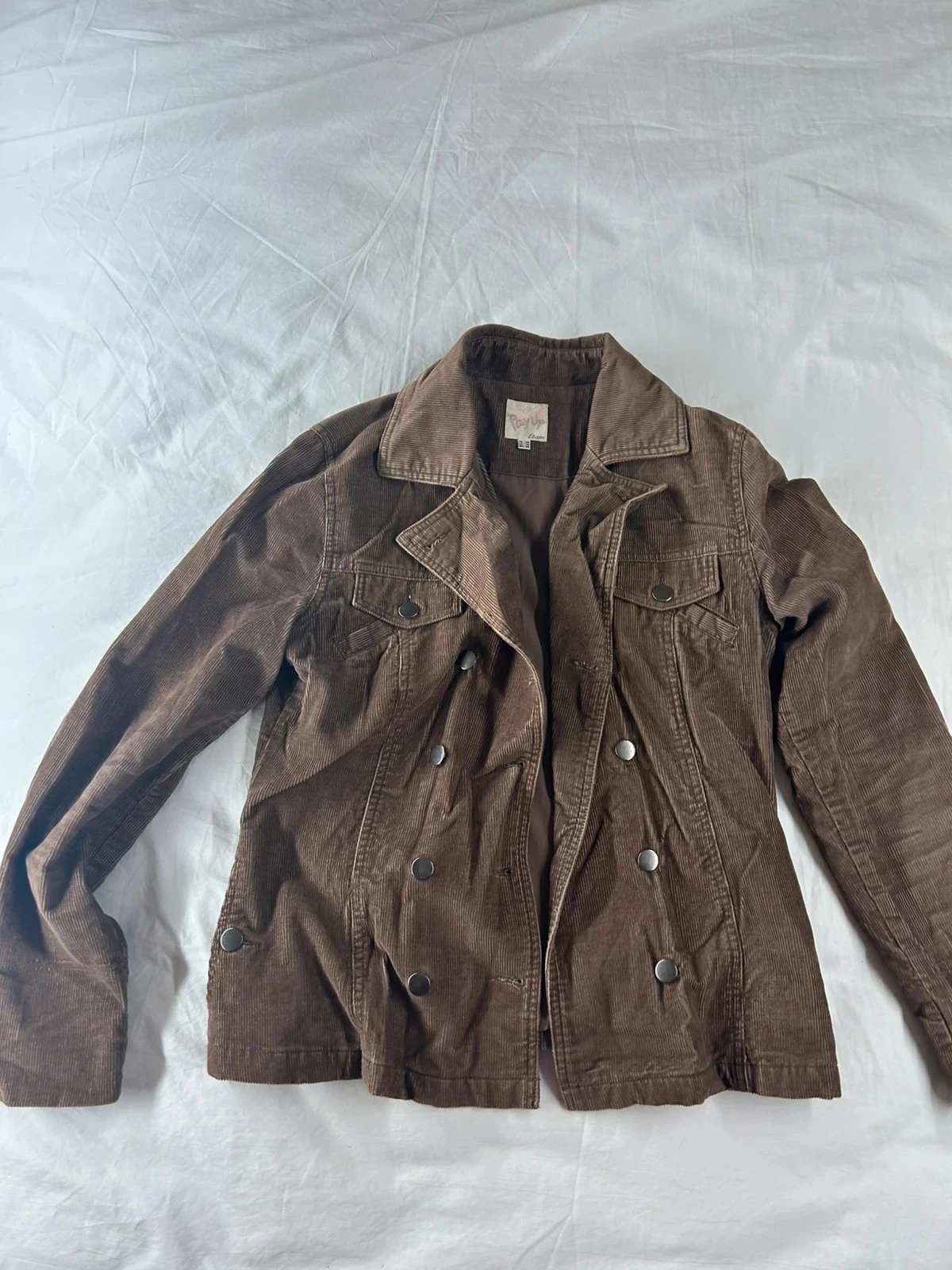 Veste marron beige etam play up vintage style rétro y2k côtelée